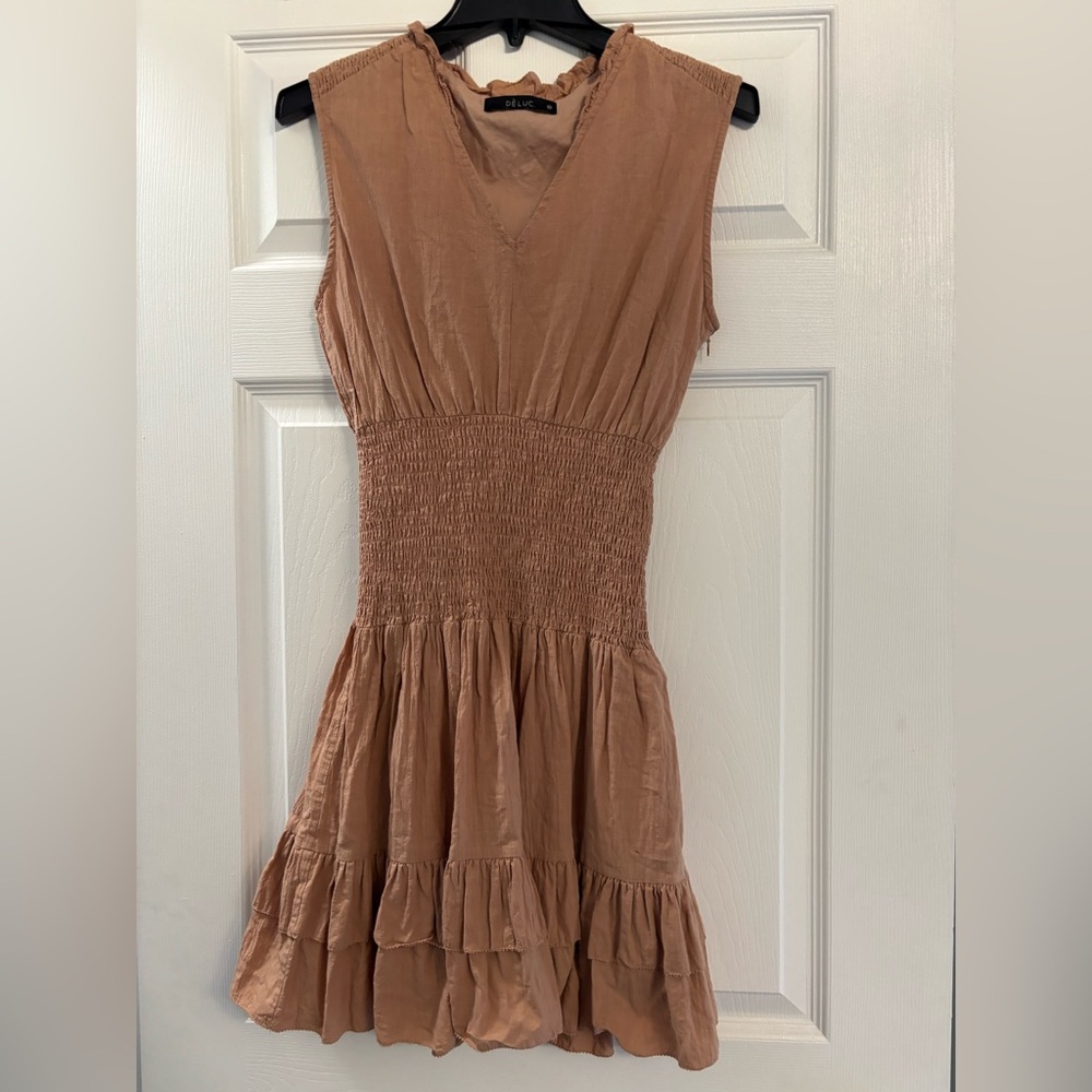 Deluc Tan Sleeveless Mini Dress